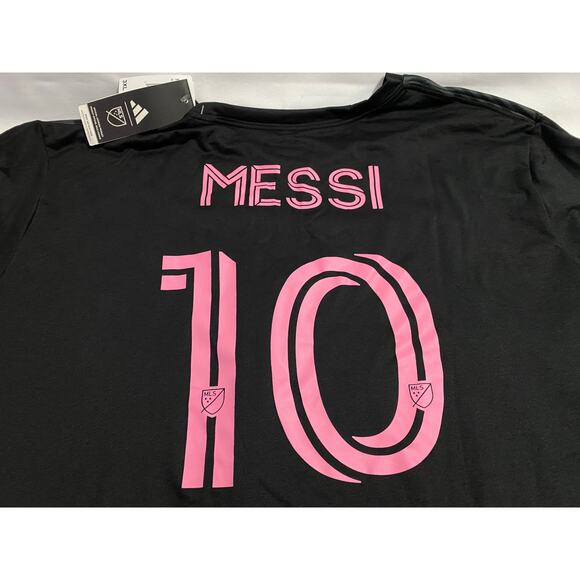Inter Miami Messi #10 Jersey Adidas Dri-FIT Black Pink Crest Men’s 3XL - Picture 9 of 10